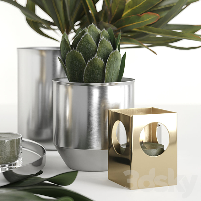 H&M HOME Chrome Decorative Set 3dsky