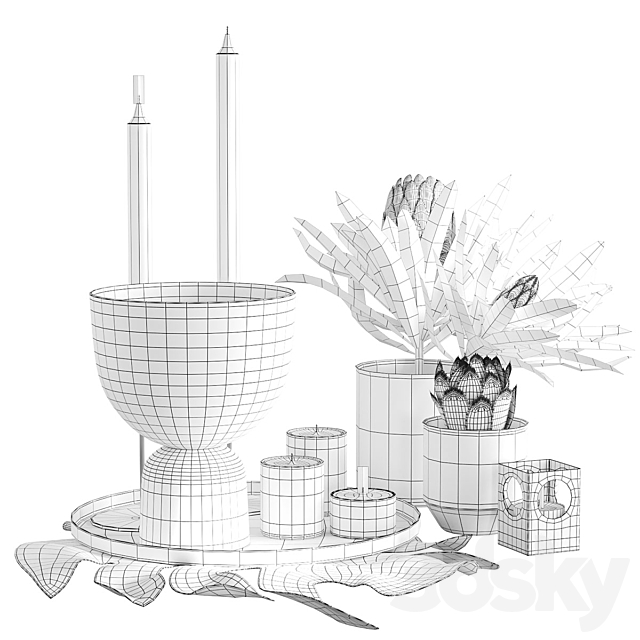 H&M HOME Chrome Decorative Set 3dskyfree