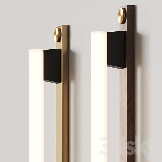 Asaf Weinbroom Linestra 110 Oak & Brass Wall Lamps 3d