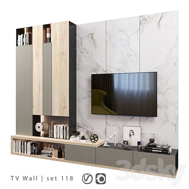 TV Wall | set 118 3DSMax File - thumbnail 2