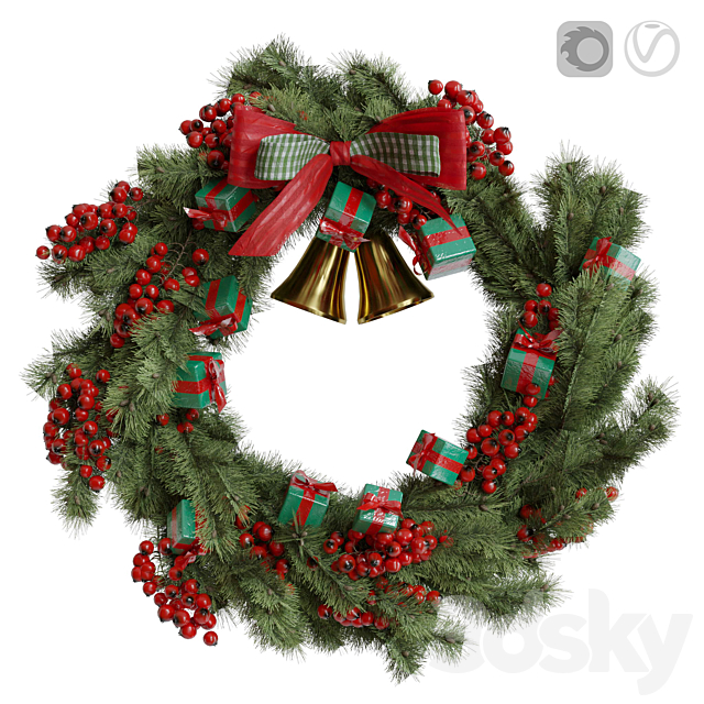 Christmas wreath 1 3DSMax File - thumbnail 1