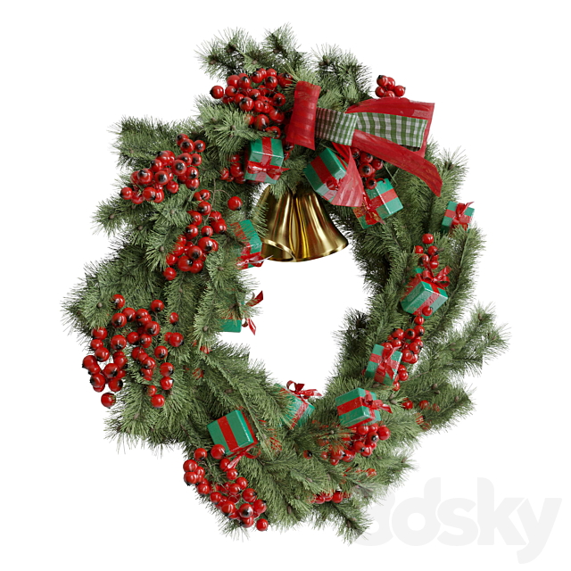 Christmas wreath 1 3DSMax File - thumbnail 2