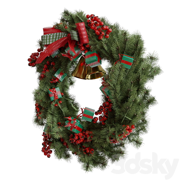 Christmas wreath 1 3DSMax File - thumbnail 3
