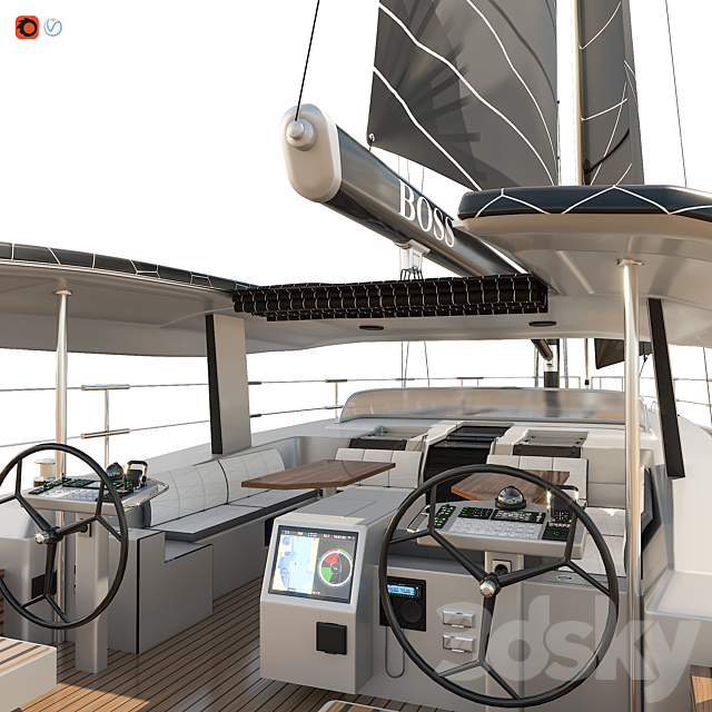 Hanse 675 yacht BOSS 3DSMax File - thumbnail 3