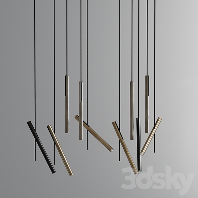 Modern Ceiling Led Chandelier Light Collection 3DSMax File - thumbnail 2