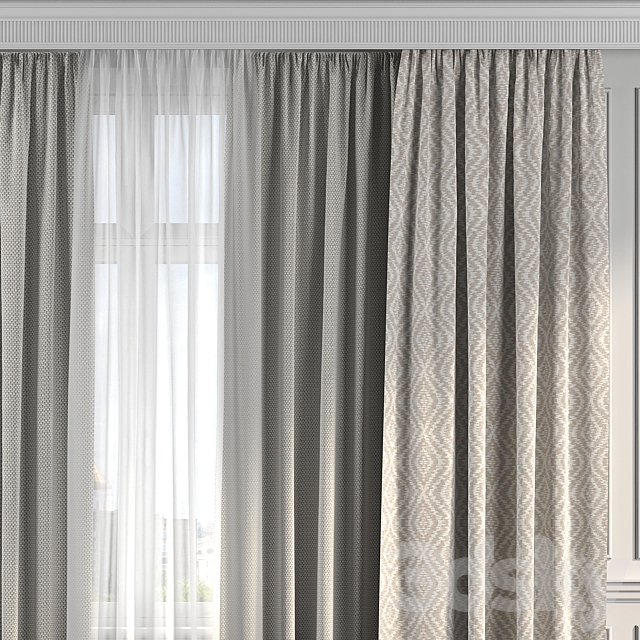 Curtains with window 190 3DSMax File - thumbnail 2