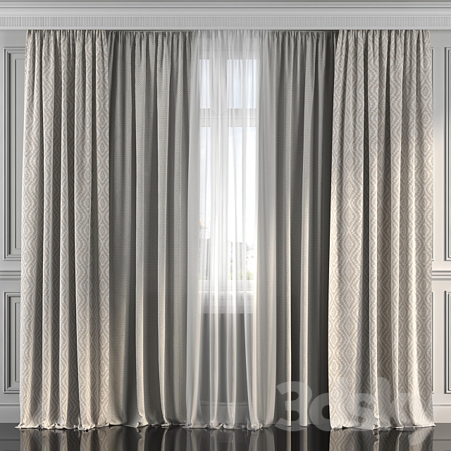Curtains with window 190 3DSMax File - thumbnail 1