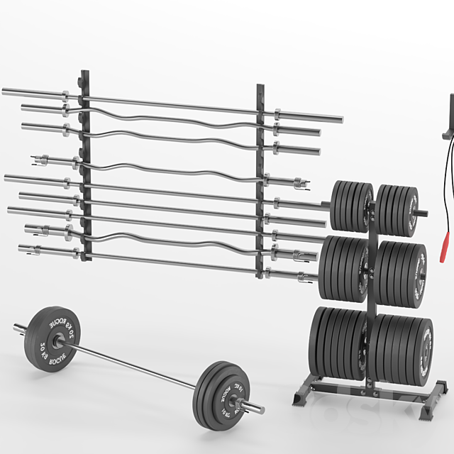 Gym-Tools-Fitness-Body-Building-set-05 3DS Max Model - thumbnail 3