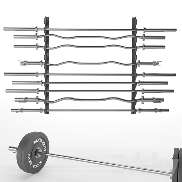 Gym-Tools-Fitness-Body-Building-set-05 3DS Max Model - thumbnail 4