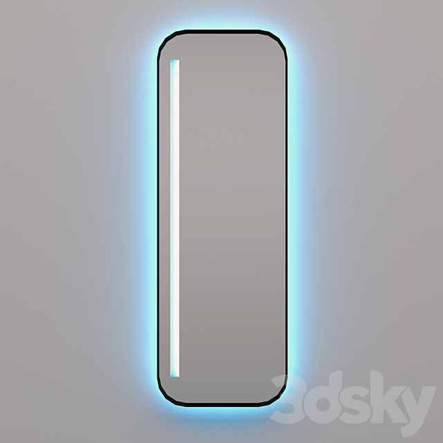 Iron LIGHT illuminated bathroom mirror 3DSMax File - thumbnail 3