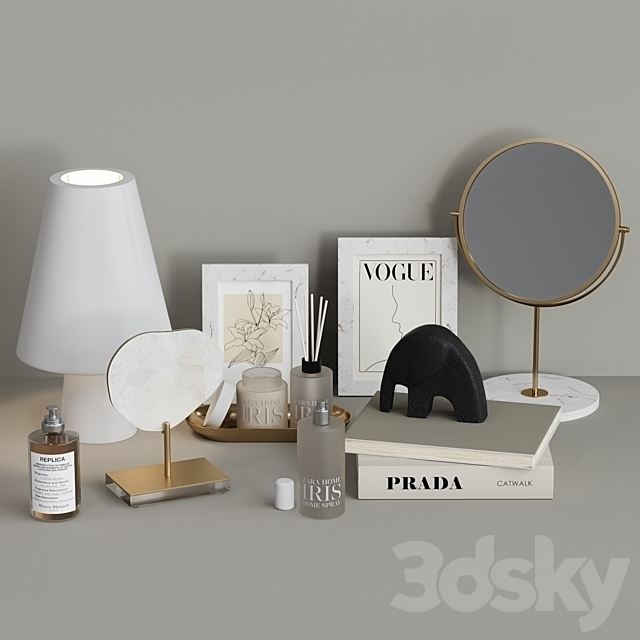 Decorative set Zara Home 3 with Table lamp 3d