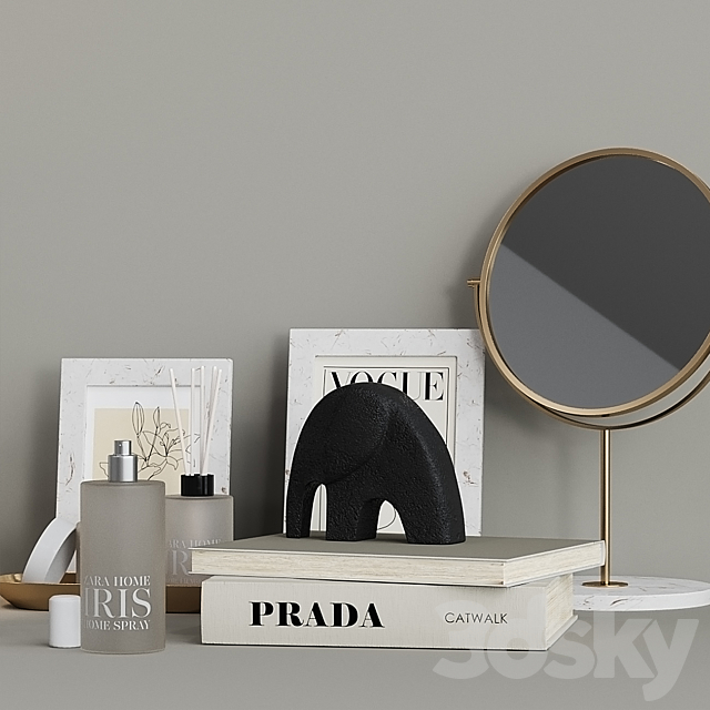 Decorative set Zara Home 3 with Table lamp 3dsky