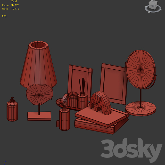 Decorative set Zara Home 3 with Table lamp 3dskyfree