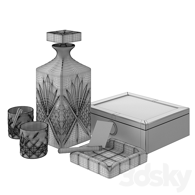 Whiskey and sigars 3dsky