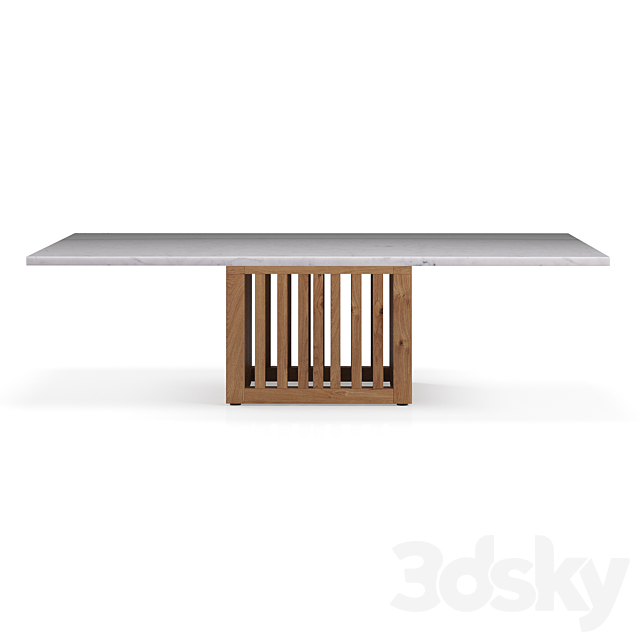 Rectangular coffee table with Code marble top 3DSMax File - thumbnail 2