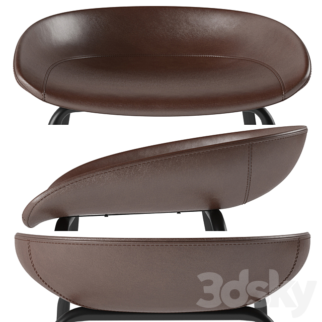ZEIL Lowback Kitchen bar and counter stool 3DSMax File - thumbnail 4
