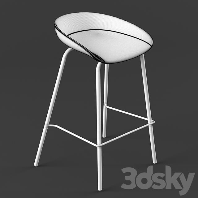 ZEIL Lowback Kitchen bar and counter stool 3DSMax File - thumbnail 5