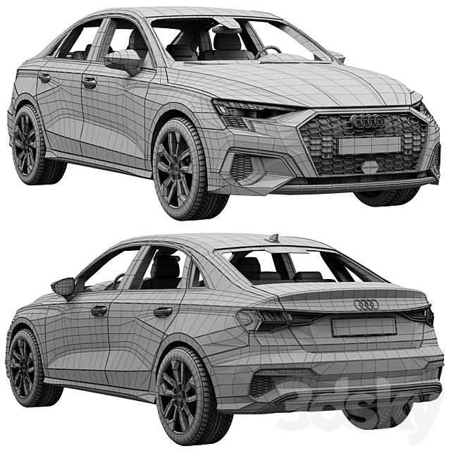 Audi A3 Limousine 2021 3DSMax File - thumbnail 5
