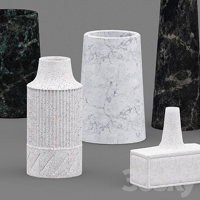 Westelm ceramic Linework Vases 3d