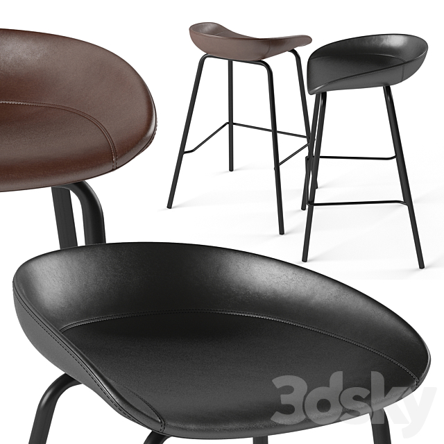 ZEIL Lowback Kitchen bar and counter stool 3DSMax File - thumbnail 1