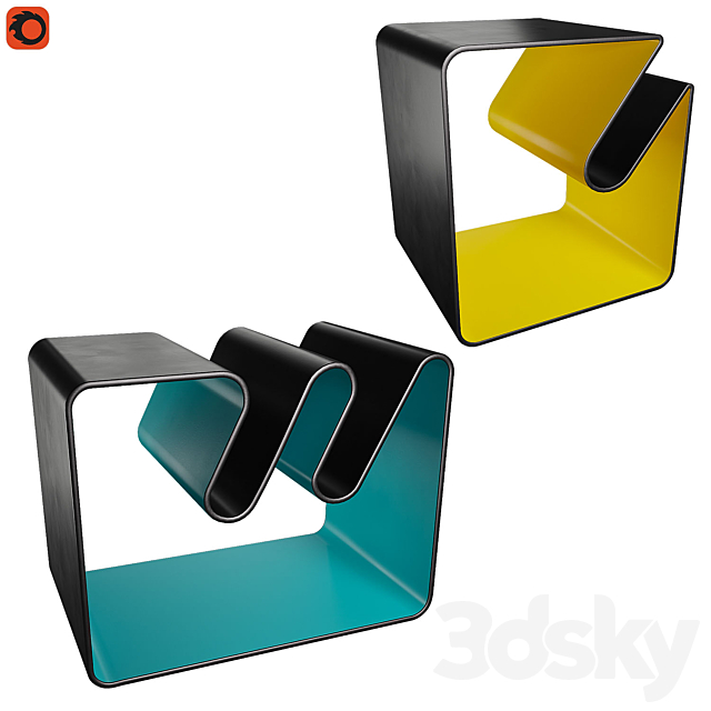 Coffee tables with magazine slots 3d
