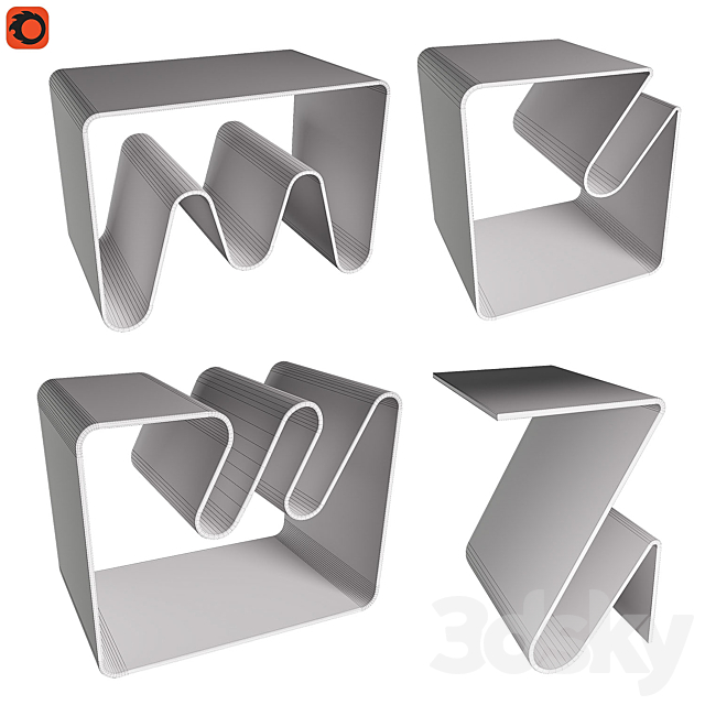 Coffee tables with magazine slots 3dsky