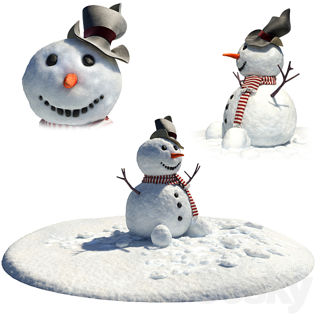 Snowman 3DSMax File - thumbnail 1