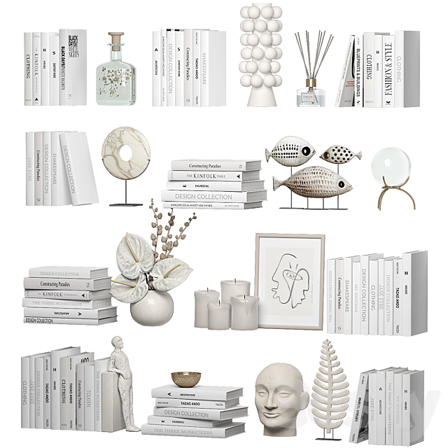 Decorative set 7 3d