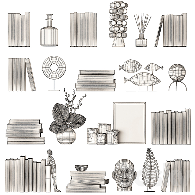 Decorative set 7 3dsky