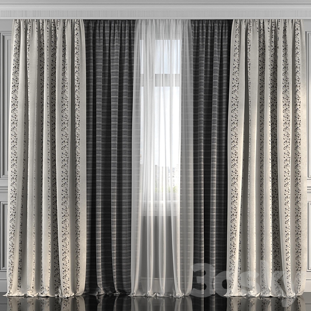 Curtains with window 233 3DSMax File - thumbnail 1