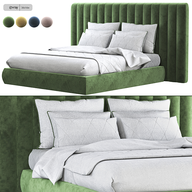 Bed softy modern design 3DSMax File - thumbnail 3