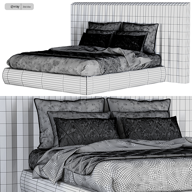 Bed softy modern design 3DSMax File - thumbnail 4