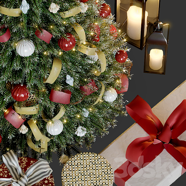 Christmas tree with decor 1 3DSMax File - thumbnail 3