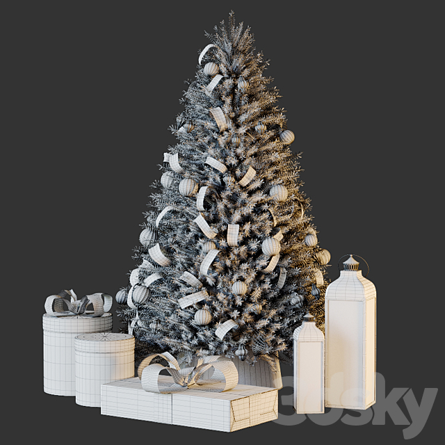 Christmas tree with decor 1 3DSMax File - thumbnail 4