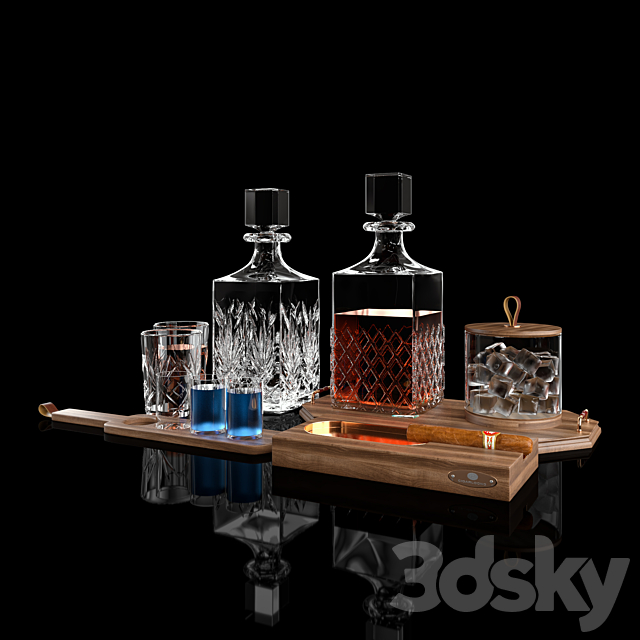 Whiskey Set 02 3d