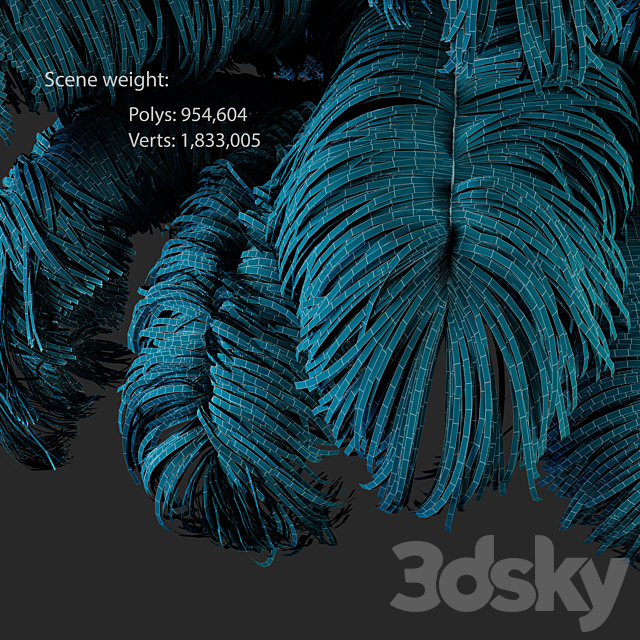 Natural Ostrich Feather Modern Chandelier 3DSMax File - thumbnail 5