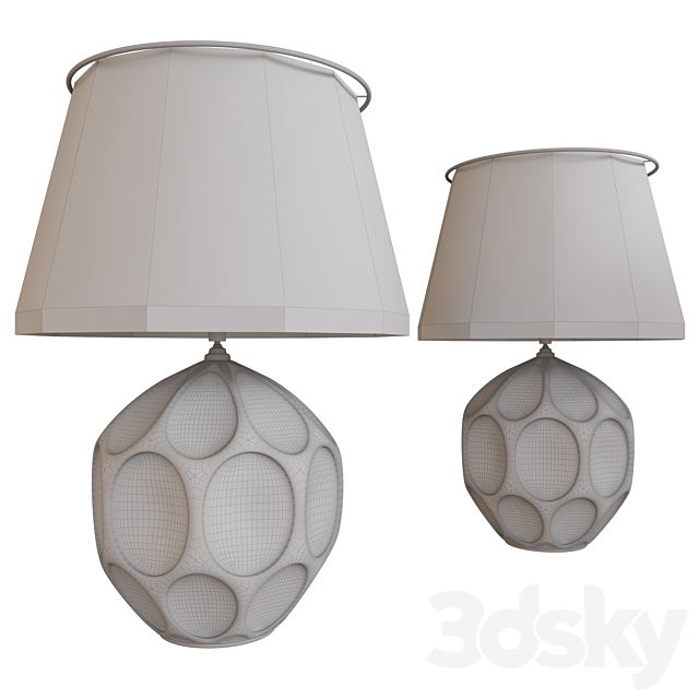Dobbs White Ceramic Accent Table Lamp 3DSMax File - thumbnail 2