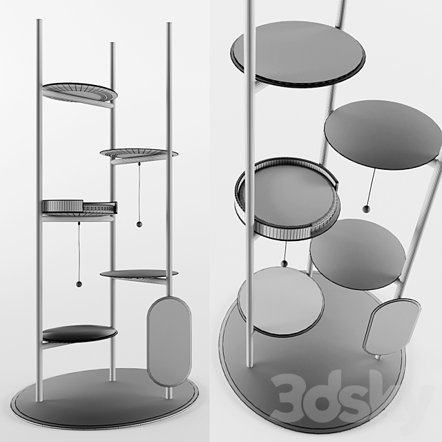 Scratching post. cat house 3d