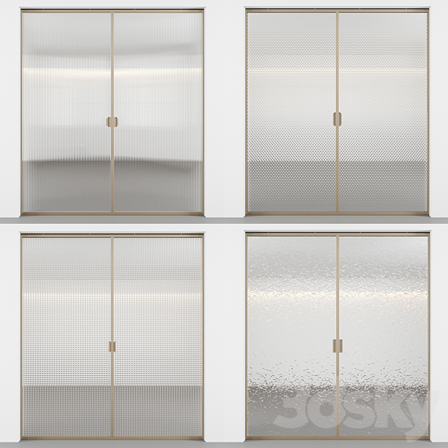 Sliding doors with embossed glass 3DSMax File - thumbnail 1