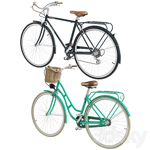 Retro bicycles 3d