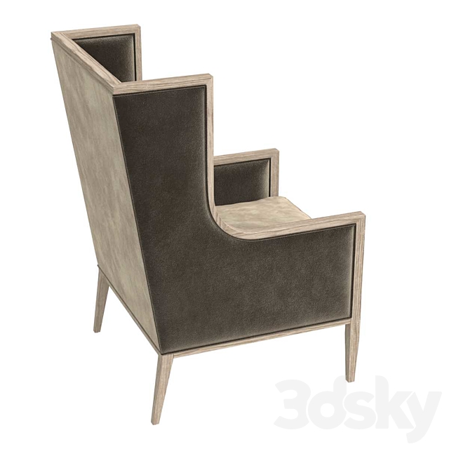 Restoration Hardware FRENCH CONTEMPORARY SLOPE ARM WINGBACK CHAIR 3DSMax File - thumbnail 4