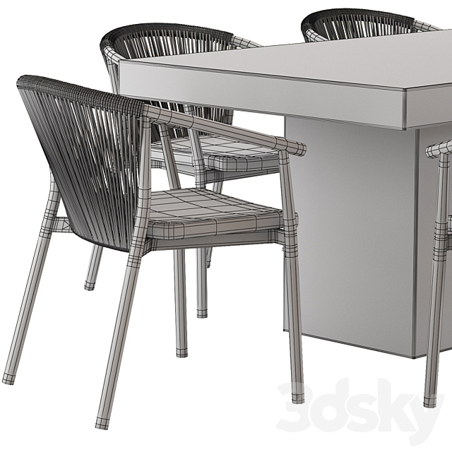 Coco Republic Abbott Dining Table and Marco Chair 3DSMax File - thumbnail 5