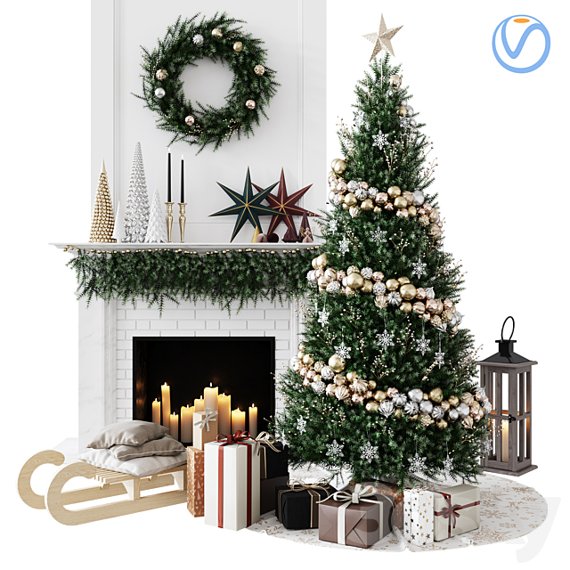 Christmas Decorative set sk_1 (Vray) 3DSMax File - thumbnail 1