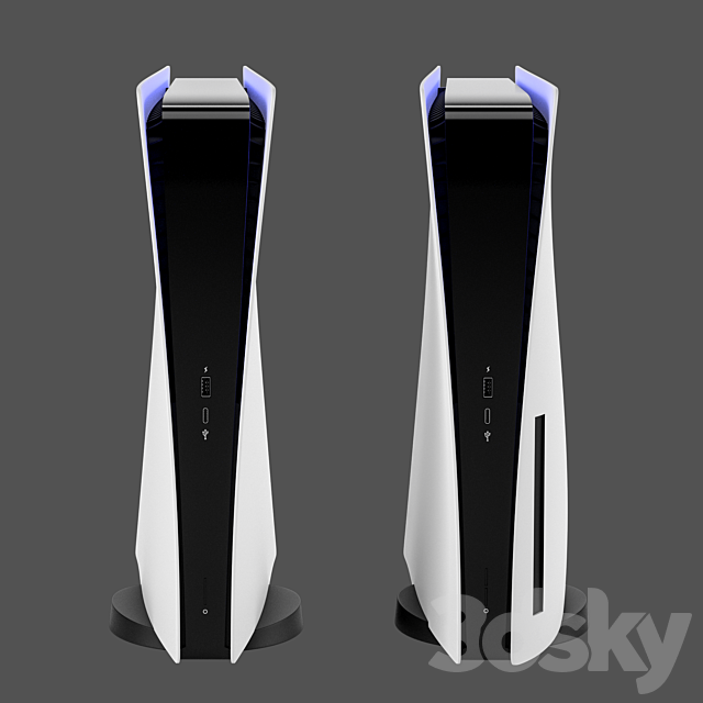 Game console PS5 Sony PlayStation 5 3DS Max Model - thumbnail 3
