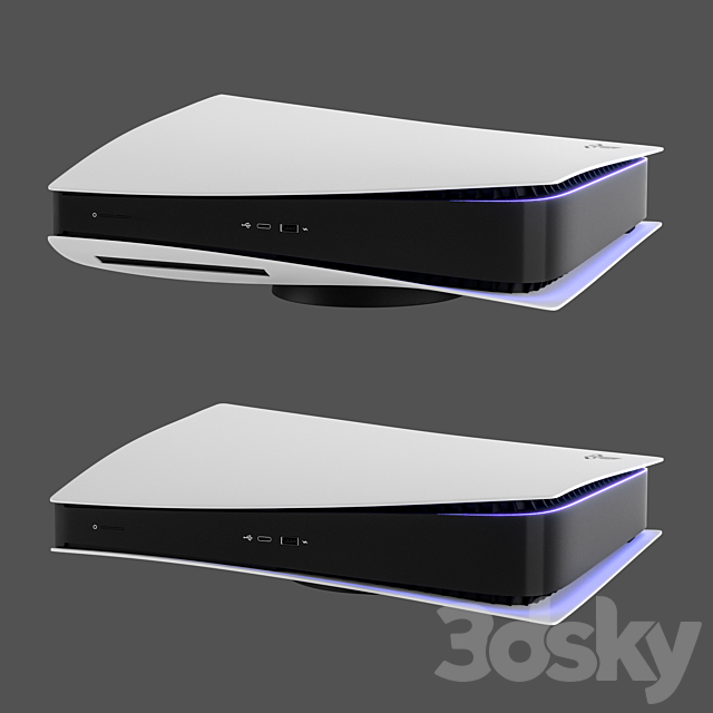 Game console PS5 Sony PlayStation 5 3DS Max Model - thumbnail 4