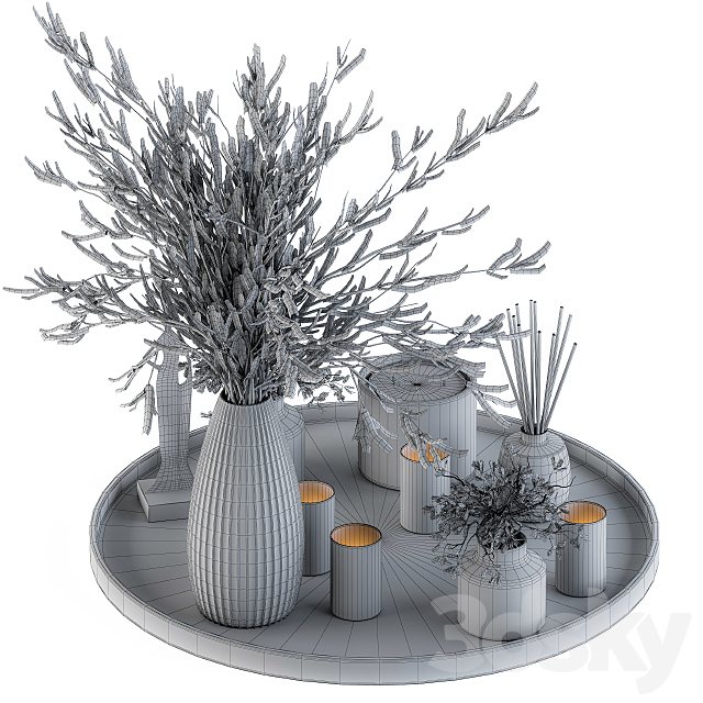 Decorative Set in Tray - Set 49 3dsky