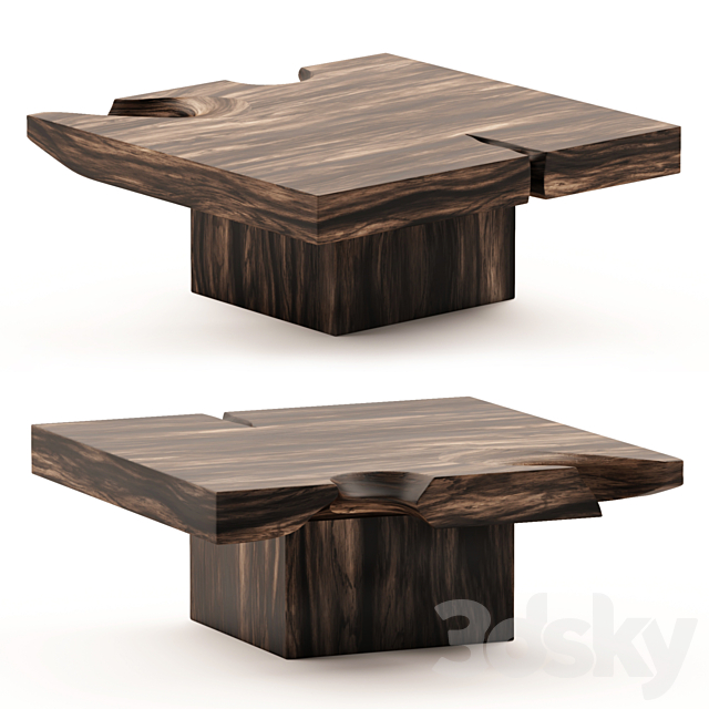 Organic Suar Wood Coffee Table 3DSMax File - thumbnail 1
