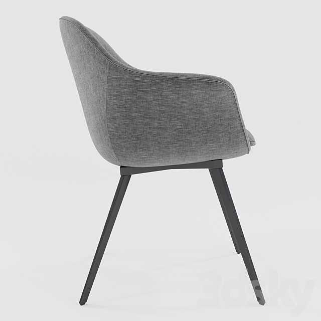 Gray dining chair Quilda LA REDOUTE gray 3d
