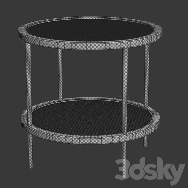 Double wooden rattan coffee table _ Double rattan coffee table 3DSMax File - thumbnail 4