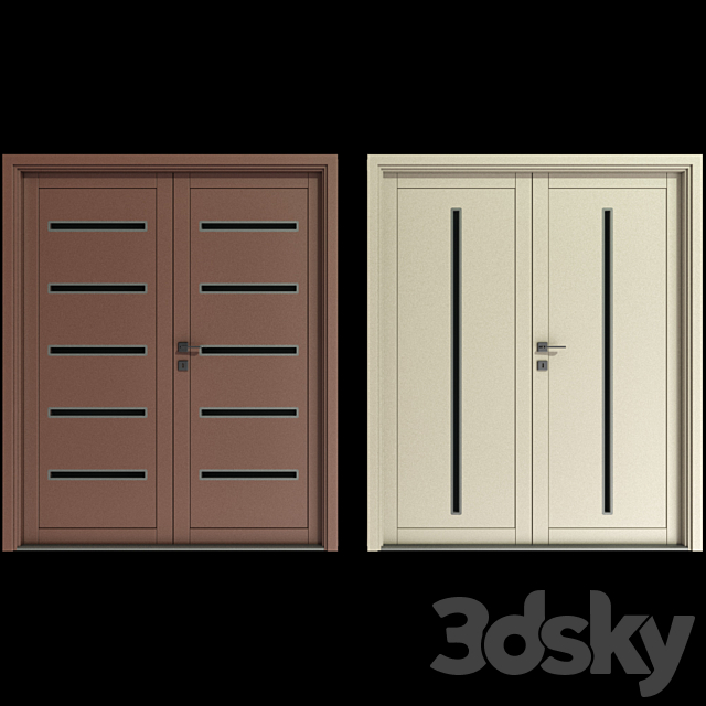 Metal swinging fire doors 3dskyfree